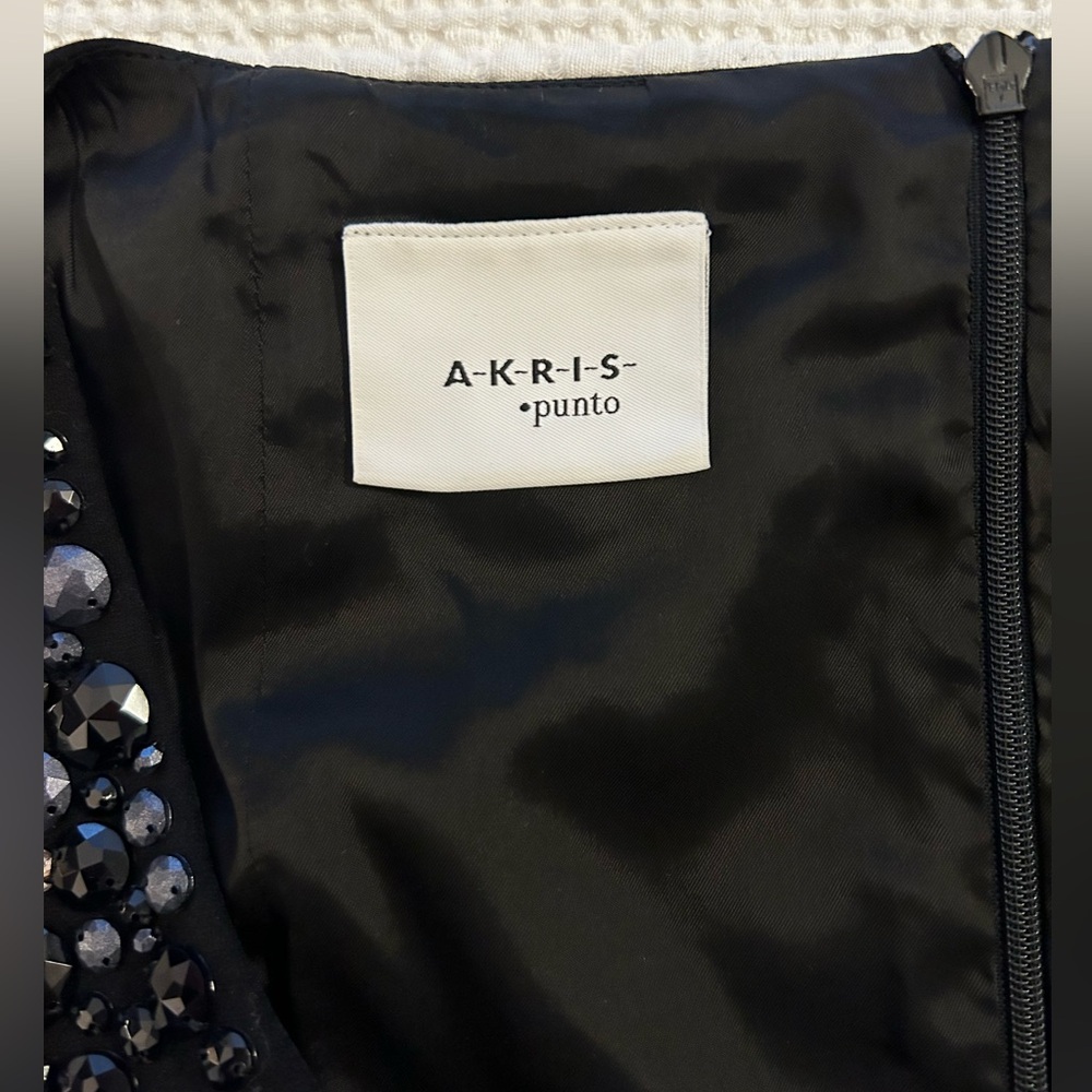 Akris Punto Sleeveless Knit Dress – Black – Beaded Shoulder Detail – Size 4 - Picture 5 of 11
